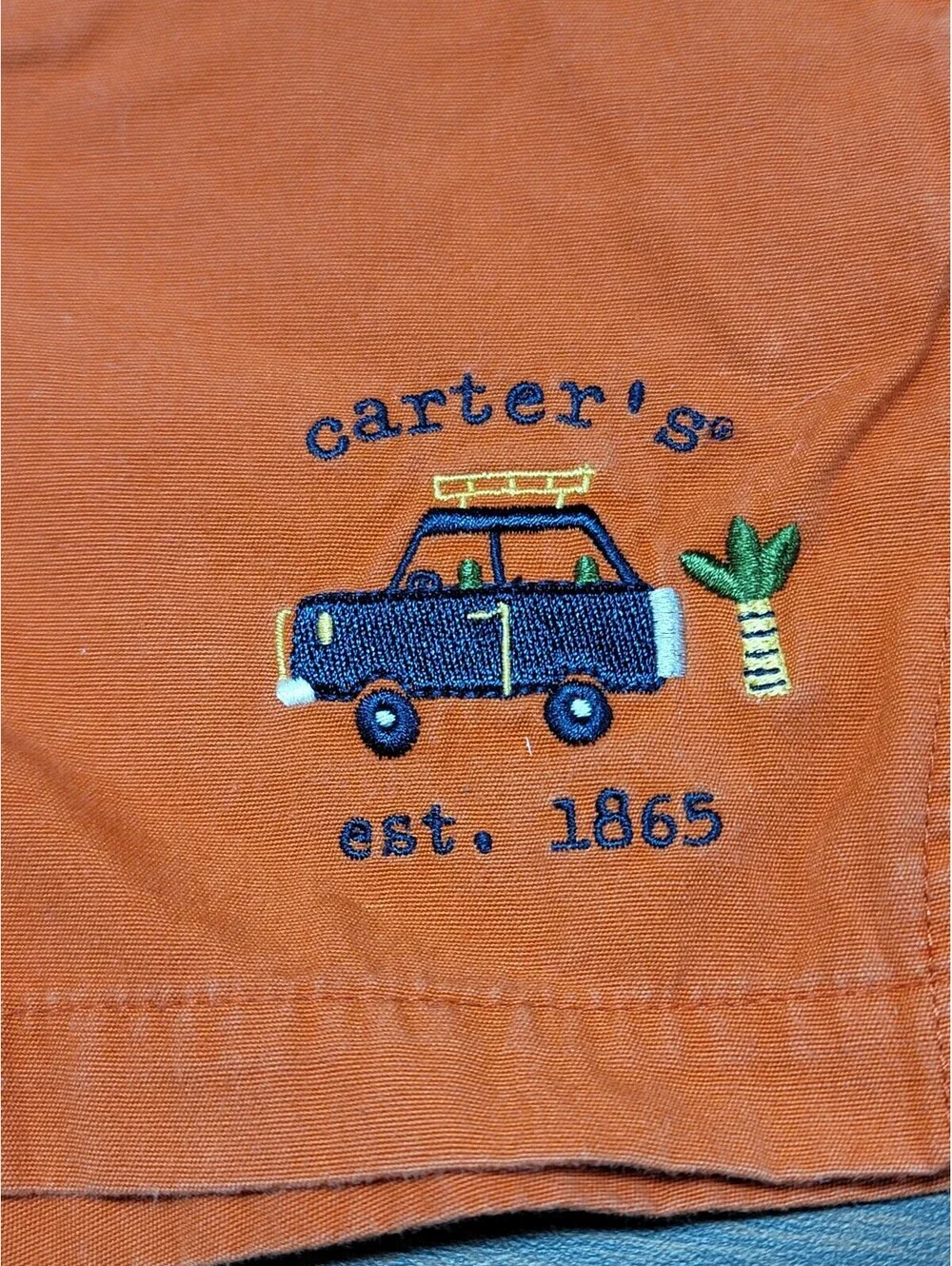 Carter's Orange Baby Overalls Shorts 6-9 Months